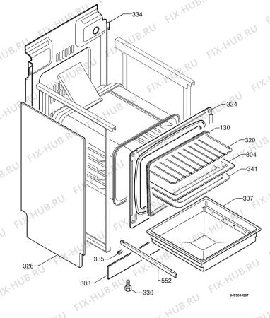 Взрыв-схема плиты (духовки) Zanussi ZCC6632W - Схема узла Housing 001